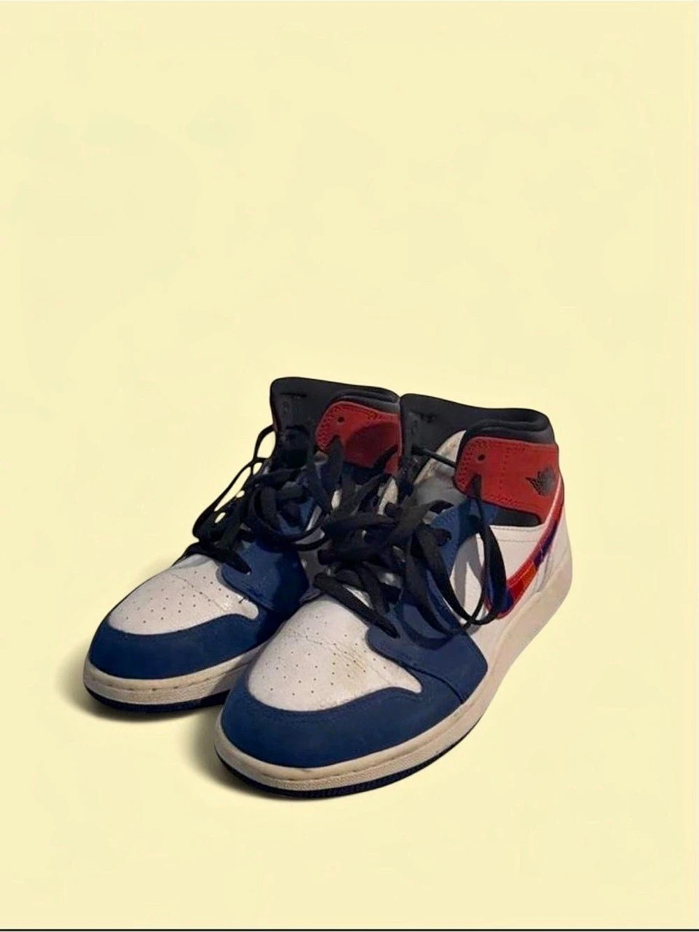 Jordan Air Jordan 1 Mid Kids Sneakers White & Blue US 5.5Y